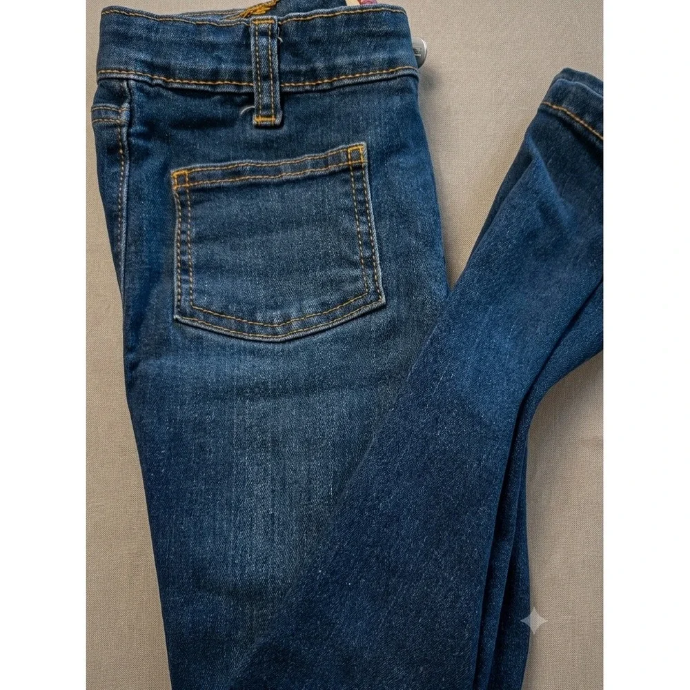Levis Girls Regular Rise Flare Jeans Blue Denim Front Patch Pockets Size 12